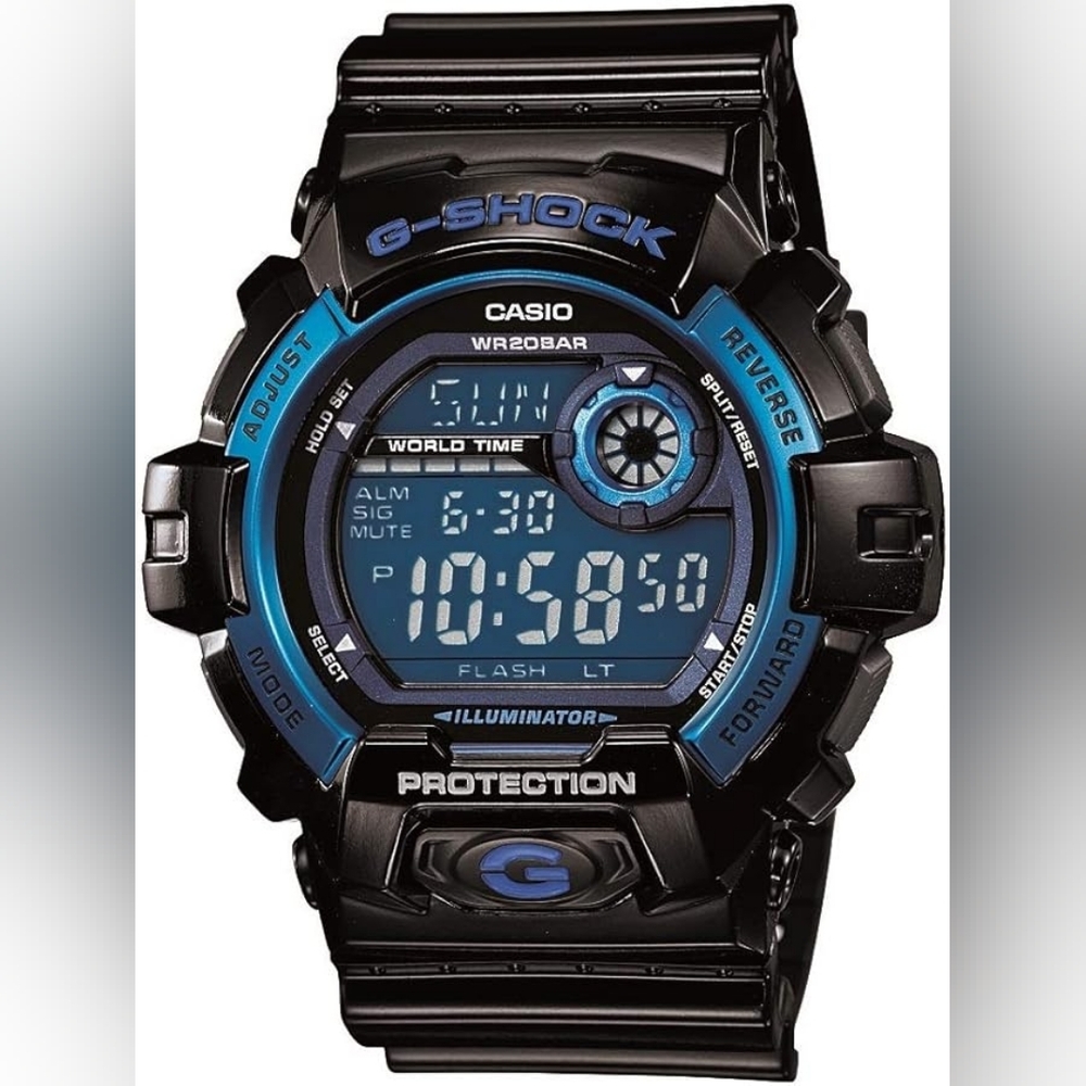 Casio Men's G8900A-1CR G-Shock Black and Blue Resin Digital Sport Watch